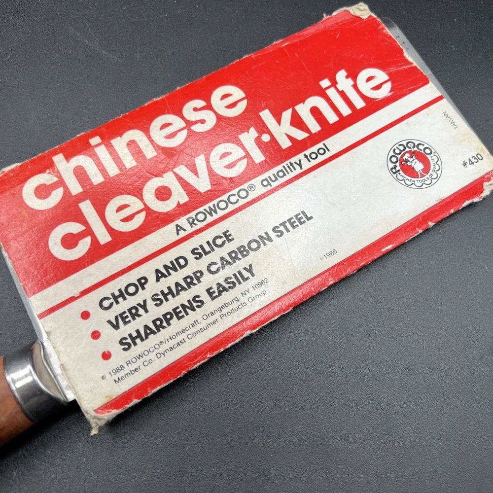 Old Chinese Stamped Cleaver Meat Chopping Chef Knife 8